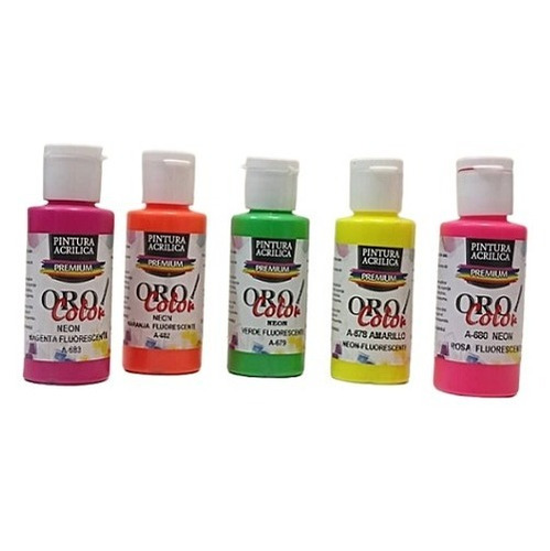 Pintura Acrílica Oro Color Premiun Fluorescente 60 Cc (neón)