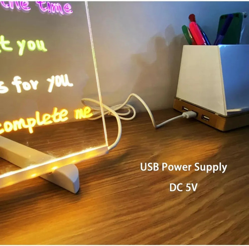 Tablero De Mensajes Led De Acrílico Regrabable, Tablero De N
