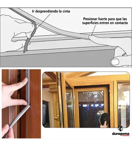 Imagen 4 de 6 de Burlete Espuma Autoadhesivo 15x15mm Rollo 5mts