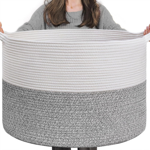 Cesta De Almacenamiento Grande De Algodón Para Sala De Estar
