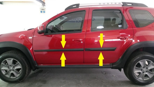 Renault Duster Baguetas De Puertas Molduras Negras Adhesivas