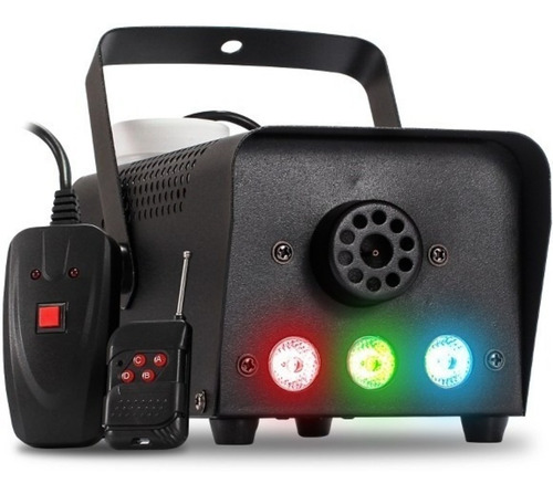 Maquina De Fumaça 03 Leds Rgb 2 Controles Com Fluido Grátis