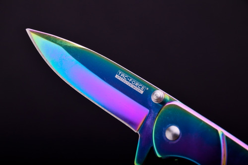Imagen 6 de 10 de Cuchillo Navaja Rainbow Tornasolada Tac Force Speedster