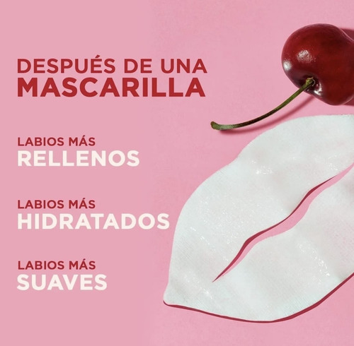 6 Pzas Mascarilla Para Labios Cereza