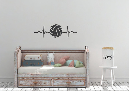 Vinilo Infantil Voleibol Pelota Latidos Pared Decorativo