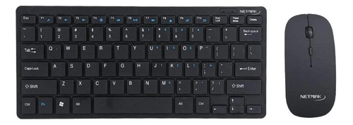 Combo Teclado + Mouse Slim Netmak Inalambrico Nm-kb570b Color del mouse Negro Color del teclado Negro