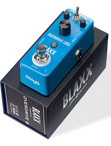 Pedal De Efecto Blaxx Overdrive True By Pass Carcasa Metalic Azul