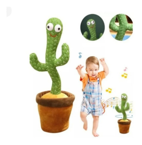 Cactus Bailarín 32cm Juguete Musical Interactivo Repite Voz