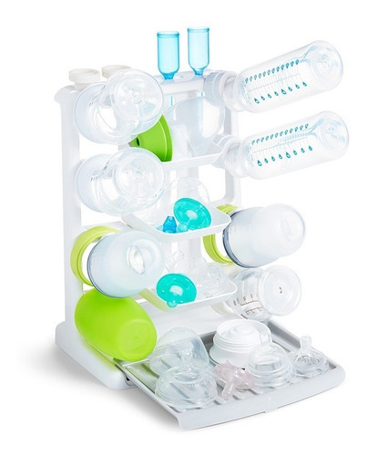 Organizador de bule vertical branco para bebês e escorredor de acessórios