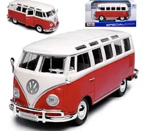 Comprar Volkswagen Combi Van Samba Escala 1\u002F24 Maisto Roja Nueva
