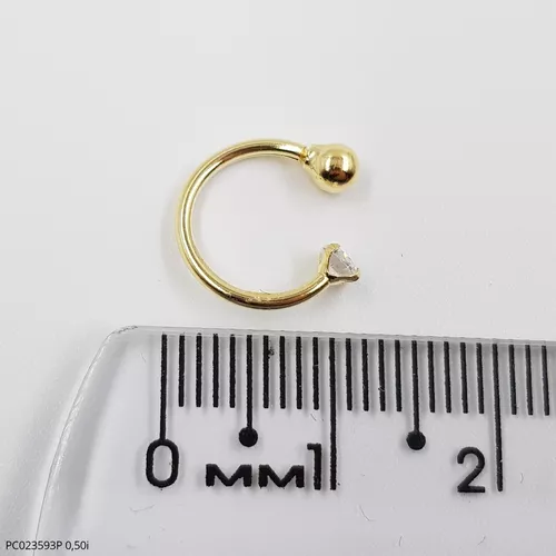 Piercing De Orelha De Ouro 18k Meia argola Snug de Zircônia