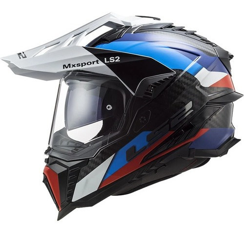 Casco Ls2 Mx701 Explorer Carbon Frontier, azul, talla 60/L