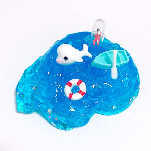 Blue Cute Charm Dolphin Slime Elasticidad Niños