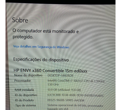Notebook Hp Envy X360 15m-ed0023dx I7 10º Ger. 12gb 1tb Ssd (Usado)