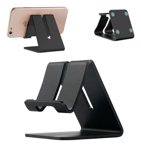 Base Soporte Metal Negra Para Celular