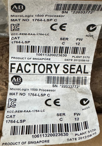 Módulo Controlador Cpu Allen-bradley Micrologix 1500 1764lsp (Usado)