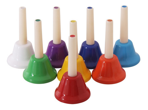 8pcs Conjunto Diatonic Handbells Cromáticas Campanas Ritmo
