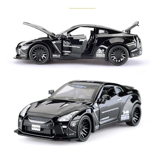 1:32 Miniatura Nissan Gtr Metal Escala Luz Y Sonido