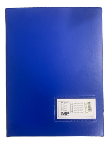 Pasta Catálogo Portifólio A4 50 Com Plásticos Finos Azul