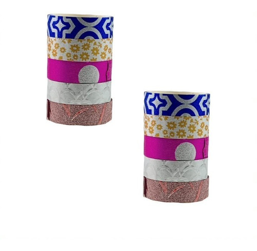 10 Rolos De Fita Adesiva Decorativa Washi Tape Artesanato