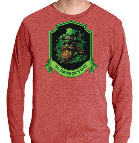 Playera Jaspe Día De San Patricio Barba Hipster