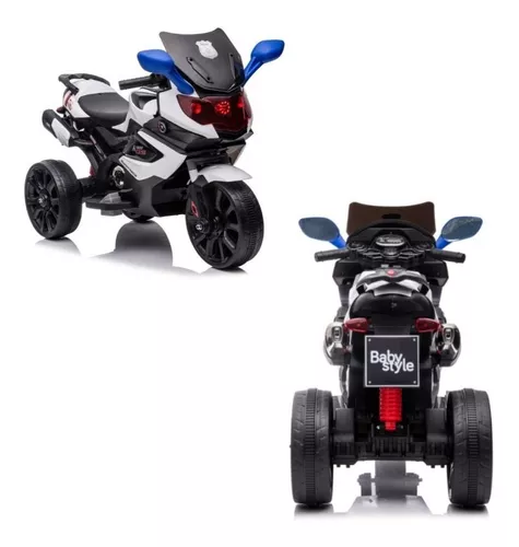 Mini Moto Elétrica Infantil Triciclo Criança Motorizado Azul