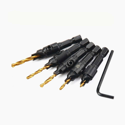Xnrtop Herramienta De Carpintería Avellanador Brocas Set 1/4