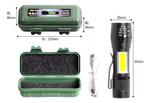 Lampara Recargable Lampara Tactica Linterna Luz Premium