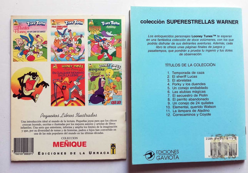 Lote 2 Libritos Looney Tunes - Bugs Bunny Demonio Tasmania (Usado)