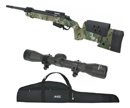 comprar Rifle Airsoft Sniper M40a5 Vsr10 Sa-s03 Multicam+luneta+capa