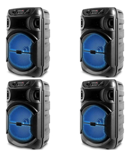 Technical Pro Pack De 4 Altavoces Bluetooth Portátiles 8 In Color Negro 110v