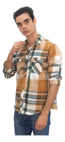 Camisa Cuello Camisero 3/4 A Cuadro, Atrevido
