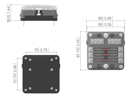 Bloque De Fusibles Universal Para Coche De 6 Vías Con Led Y
