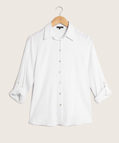 Camisa Mujer Patprimo M/l Blanco Viscosa 30010502-10215