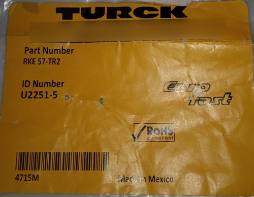 Resistencia Terminal Hembra, Marca:turck, Modelo: Rke 57-tr2 (Usado)