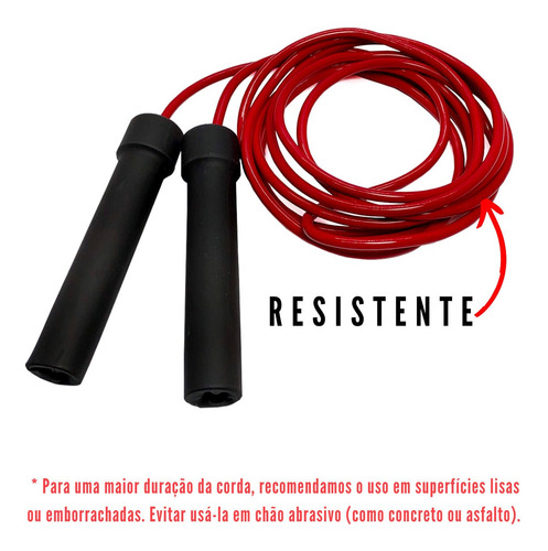 Corda Para Pular Cross Com Cabo Pvc E Rolamento Bulldozer