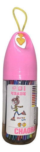 Botella Lapices Scripto Escolar 36 Colores 