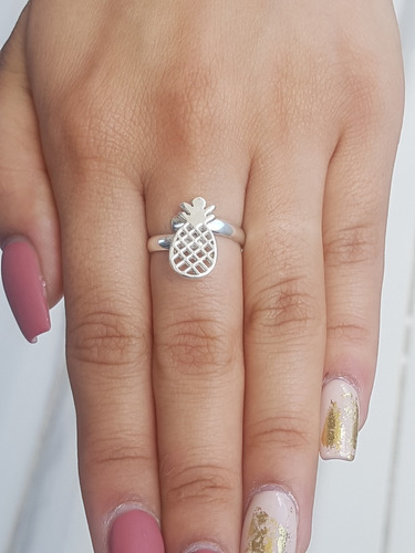 Anillo De Piña Plata Ley .925