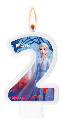 Número 2 - Vela Frozen 2 - Pavio Mágico Para Bolo E Festa