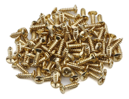 Pack Of 100 Gold Guitar Bass Pickguard Screw For St Tl Sg Lp