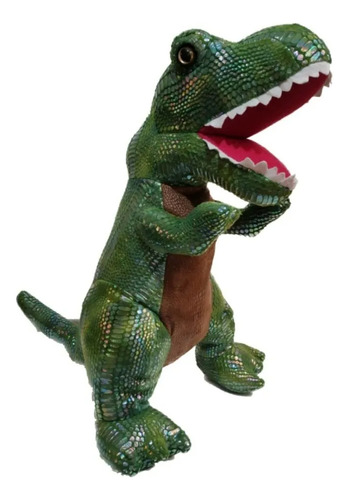 Dinosaurio T Rex Kidz Time Peluche De 50 Cm Verde Musgo