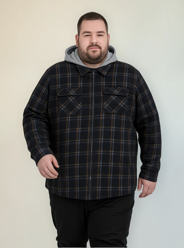 Chamarra A Cuadros Para Hombre Camisola Talla Extra Sakers