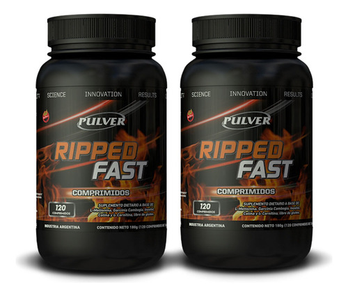 Ripped Fast Quemador De Grasa X 2 Potes (240 Comp) Pulver 