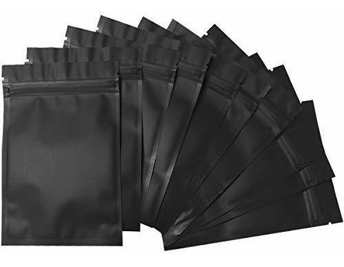 Bolsas De Mylar A Prueba De Olor 10x15cm X 100u Negro Mate