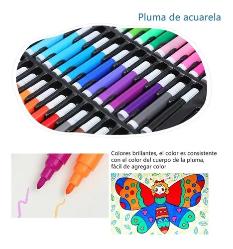 Estuche Set Arte 150 Piezas Dibujo Acuarela Crayolas Plumon