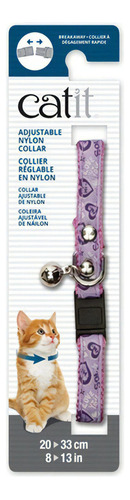 Collar Catit Ajustable Para Gatos Estampado Color Violeta