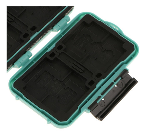 Caja Protectora De Plástico Verde Sd Cf Tf Para