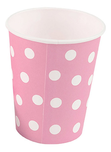 Copo De Papel Poá Silver Plastic 270ml 10und Cor Rosa Bebe