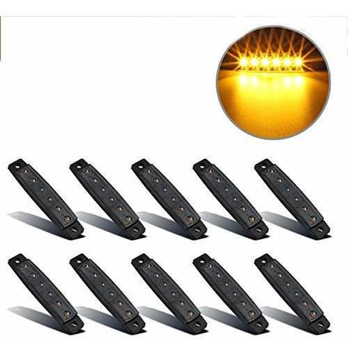 Ensamblaje De Luz De Seña Partsam 10pcs 3.8  Thin Led Ámbar 