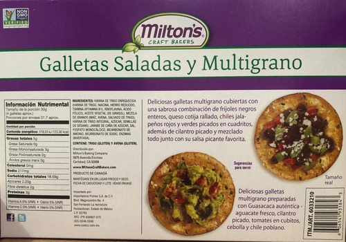Imagen 2 de 2 de Galletas Saladas Multigrano 4pack De 238 Gr. C/u Milton's